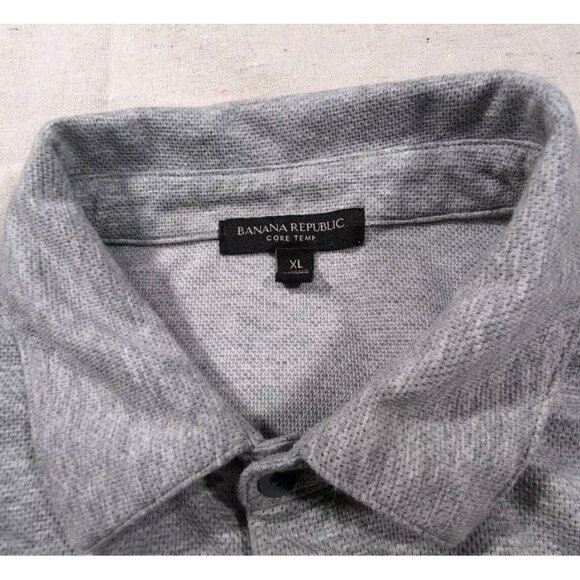 Banana Republic Men Polo Shirt XL Gray Luxury Touch Standard Fit 100% Cotton - Picture 4 of 5